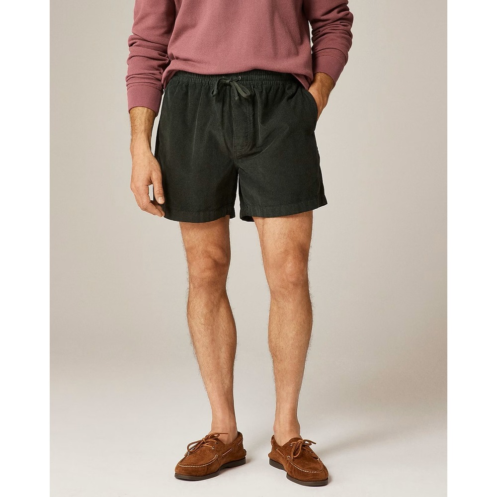 J. Crew 5" everyday drawstring short in corduroy Dark Green XS NWT